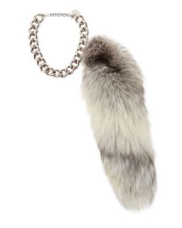 Fur Fox Tail Charm, Gray   Alexander McQueen   Gray
