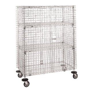 Metro SEC66EC Mobile Standard Duty Wire Security Cabinet   65" x 33 1/2" x 68 1/2"   Kitchen Products