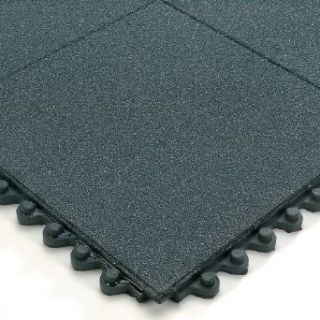 Wearwell 24/Seven Anti Fatigue Mat   Nitrile Rubber   Solid Tile With Gritworks! Non Slip Coating   3X3'   Black: Industrial & Scientific