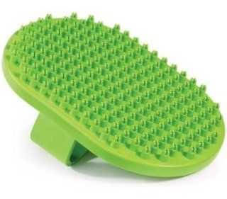 Pet UGroom Rubber Curry Oval Brush with Handstrap, wash, pet, shed, puppy, supplies, pets, groomers Supply Store/Shop: Pet Supplies