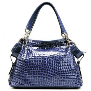 Dissia Stylish Alligator Pattern Genuine Leather Should Bag,Handbag,Blue: Clothing