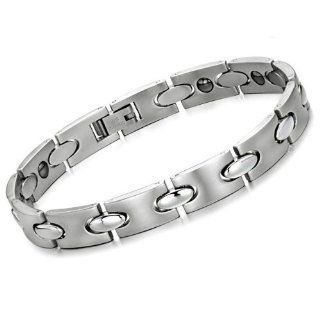 Men's Fashion Stainless Steel Bangle Magnetic Stone Bracelet Chain Hand: Link Bracelets: Jewelry