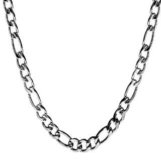 Crucible Stainless Steel Men's Figaro Chain (Steel)   24 inches: Chain Necklaces: Jewelry