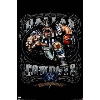 Dallas Cowboys (Mascot, Grinding It Out Since 1960) Sports Poster Print   22x34 custom fit with RichAndFramous Black 22 inch Poster Hangers   Sports Fan Prints And Posters