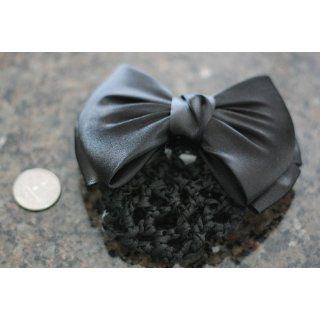 Rosallini Black Bowknot Decor Snood Net Barrette Hair Clip Bun Cover : Beauty