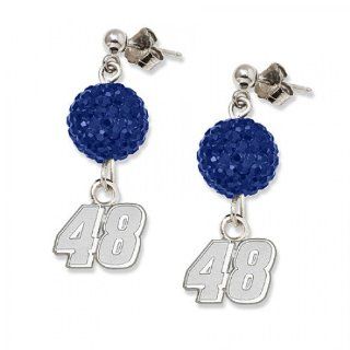Crystal Number 48 Earrings in Sterling Silver   Butterfly Back   Round Shape: GEMaffair Jewelry