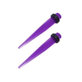 Purple Uv Acrylic Ear Plugs Spike Design   00 Gauge (10mm): Body Piercing Plugs: Jewelry