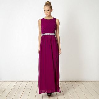 Diamond by Julien Macdonald Designer magenta embellished maxi dress