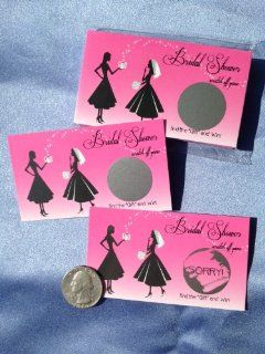 Funny Pink Vintage Bridal Shower Scratch Off Game Card Set 10 Cards (9 Sorry 1 Winner) : Wedding Ceremony Accessories : Everything Else