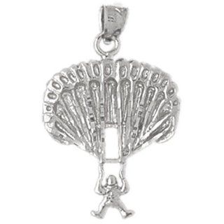 CleverSilver's Sterling Silver Pendant Hot Air Balloons, Skydiving: CleverSilver: Jewelry