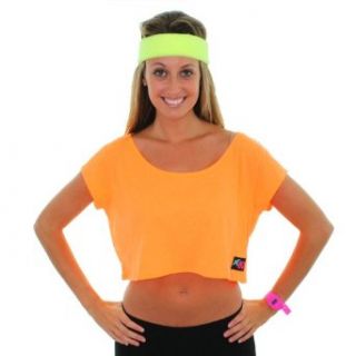 X80 Neon Orange Crop Top Shirt Women's: Clothing