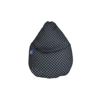 CHECKER L Sitzsack 120 L Anthrazit Kariert Bean Bag: Küche & Haushalt