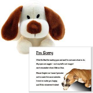 Sorry Gift   I Feel So Bad   Get Out of Dog House with This Gift   Sorry Poem in 5x7 Inch Acrylic Frame and 7 Inch Plush Puppy: Toys & Games
