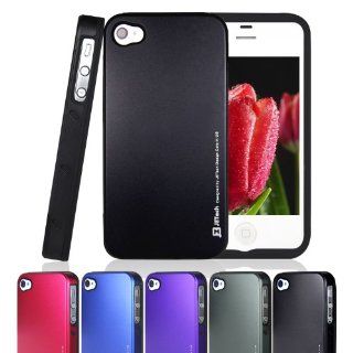 JETech Luxus iPhone 4 Case Schutzhlle Tasche mit Aluminiumdeckel und schtzendem Silikoneinsatz fr Apple iPhone 4/4S Hlle (Schwarz): Elektronik