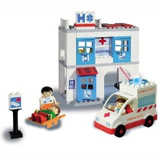 Unico Krankenhaus Bausteine 84 Teile inkl. Krankenwagen 3 Spielfiguren: Spielzeug