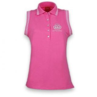 XFORE Damen Golf Poloshirt rmellos Aruba Flamingo Pink mit Glitzer Stickerei: Bekleidung
