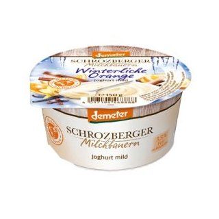 Molkerei Schrozberg Bio Joghurt Winterliche Orange inkl. Khlverpackung (150 g): Lebensmittel & Getrnke