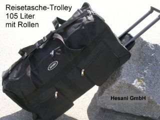Reisetasche 105 L schwarz Tasche Trolley Reisetrolley mit Rollen new Design: Koffer, Ruckscke & Taschen