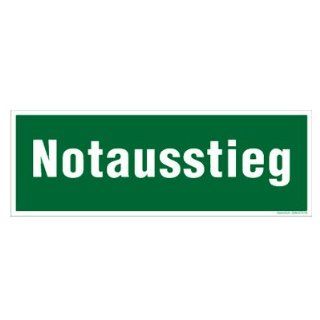 Rettungszeichen Rettungsschild Text " NOTAUSSTIEG " Folie 297 x 105 mm #692758: Baumarkt