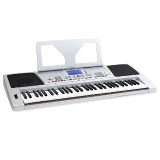 Schubert MIDI USB Keyboard 61 Tasten mit Pitchwheel + Notenhalter (128 Instrumente / Voices, 128 Begleitrhythmen, 4 Speicherbnke, Lernfunktion) wei: Musikinstrumente
