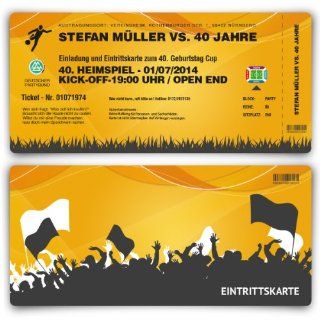 Einladungskarten zum Geburtstag (30 Stck) als Fussballticket Karte Ticket Fussball Einladung: Bürobedarf & Schreibwaren