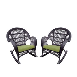 Jeco Inc. Wicker Rocker Chair with Cushion