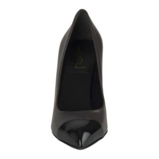 Womens Yves Saint Laurent 319LS187735 Charcoal Leather/Black Patent