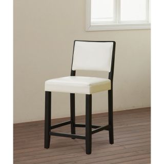 Oh! Home Caitlin Black Frame Counter Stool with White Fabric