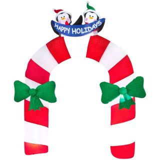 Archway Mixed Media Candy Cane with Penguin   16446540  