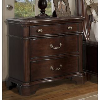 Picket House Trento Cherry 3 drawer Nightstand with Marble Inset Top