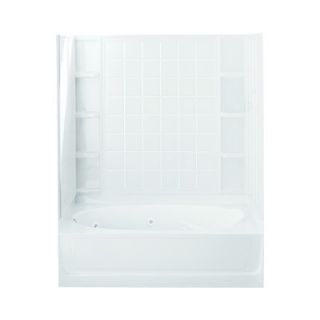 Ensemble 72 x 46 Whirlpool Tub and Walls with Left Hand Drain
