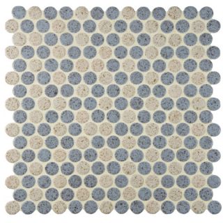 EliteTile Penny 0.8 x 0.8 Porcelain Mosaic Tile in Gray and Cream