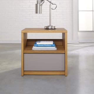 Soft Modern 1 Drawer Nightstand   Pale Oak   Nightstands