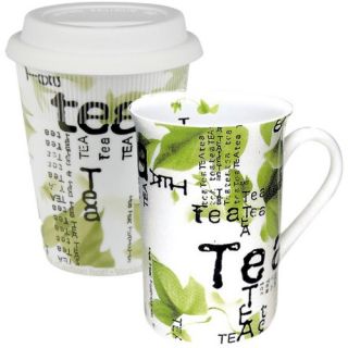 Konitz Tea to Stay and Tea to Go Tea Collage Mugs   Set of 2   Drinkware