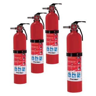 First Alert Home Fire Extinguisher — 4-Pk., Class 1-A:10-B:C, Model# HOME1  Fire Extinguishers