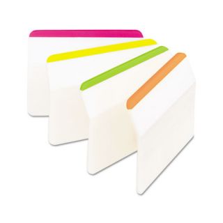 Durable tabs, 2w x 1 1/2h, assorted fluorescent, 24/pack