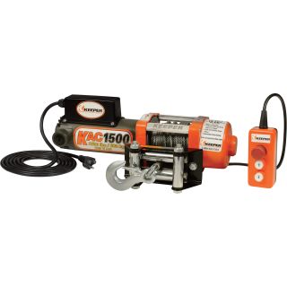 Keeper 110/120 Volt AC Powered Utility Winch - 1,500-Lb. Capacity, Model# KAC15042  AC Powered Winches