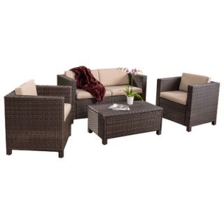 Puerta 4 Piece Deep Seating Group with Cushions by Home Loft Concept