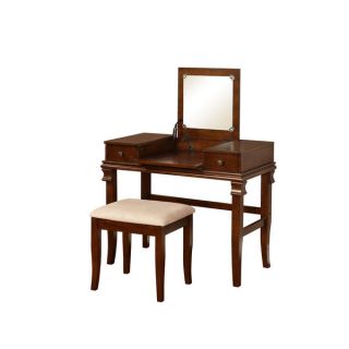 Linon Angela Walnut Vanity Set   Shopping