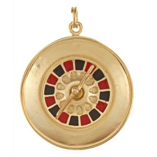 La Preciosa Goldplated Silver Red and Black Enamel Roulette Wheel