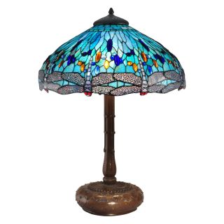 Dale Tiffany Large Blue Dragonfly Table Lamp
