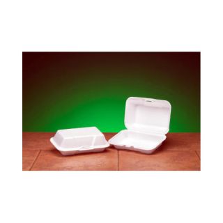 Foam Hinged Carryout Deep Container in White, 125/Bag