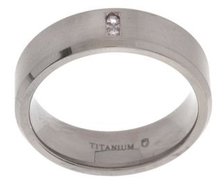 Titanium 7 mm 1/10ct TDW Round Diamond Band (I/ I2)