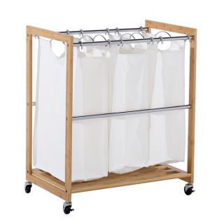 EcoStorage 3 bag Bamboo Laundry Cart   17360979  
