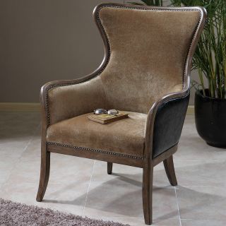Uttermost Snowden Wing Chair   Caramel Tan   Accent Chairs