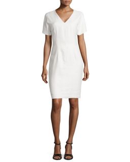Natori Raffia V Neck Dress, Blanc