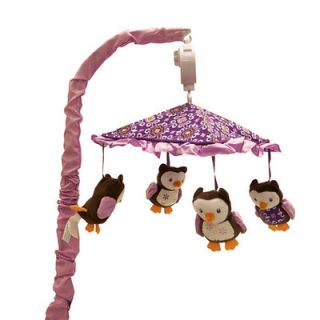 Babys First Plum Owl Meadow Musical Mobile
