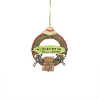 4" Life Preserver "Reel Experts Can Tackle Anything" Fishing Themed Christmas Plaque Ornament