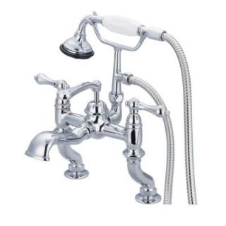 Water Creation 3 Handle Vintage Claw Foot Tub Faucet with Hand Shower and Lever Handles in Triple Plated Chrome F6 0004 01 AL