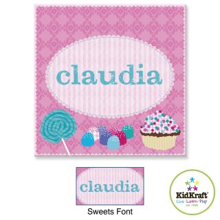 KidKraft Personalized 15 x 15 in. Canvas   Sweets   W00356 1   Kids Canvas Wall Art